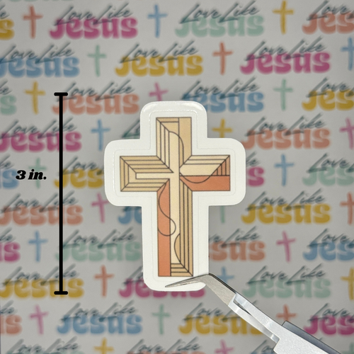 Abstract Cross Sticker