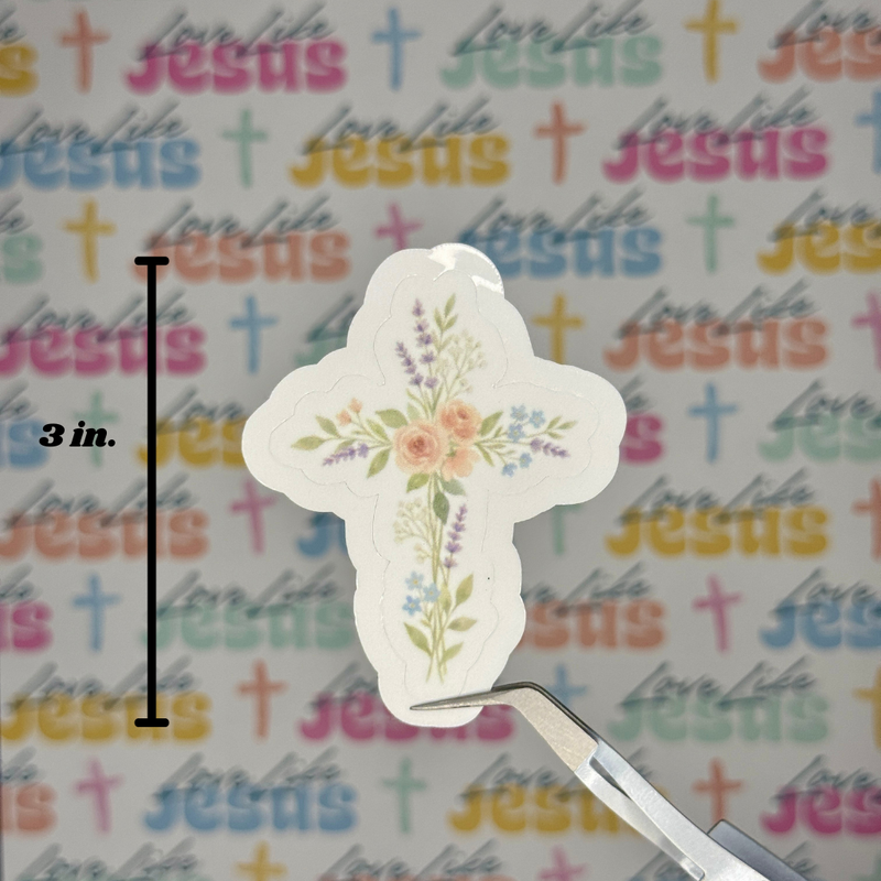 Floral Cross Sticker